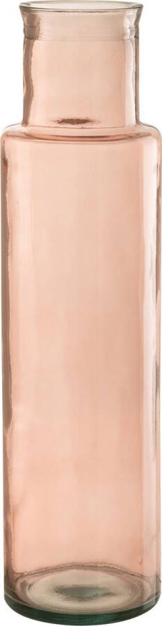 J-Line Vaas Cilinder Glas Licht Roze Medium Bloemenvaas 54.50 cm hoog