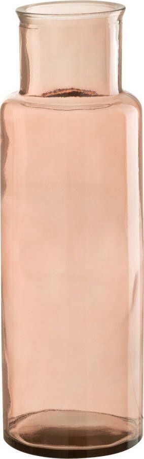 J-Line Vaas Cilinder Glas Licht Roze Small Bloemenvaas 44.5 cm hoog