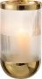 J-Line Vaas Cylinder Motief Glas Transparant Goud Large Bloemenvaas 26.00 cm hoog - Thumbnail 3