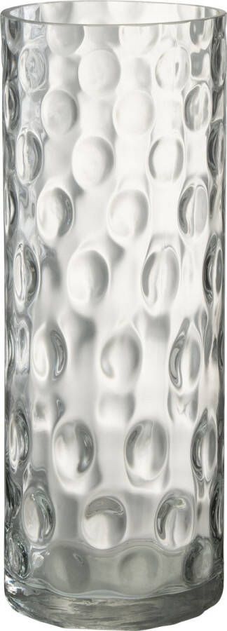 J-Line Vaas Cylinder Lijnen Glas Transparant Large Bloemenvaas 40.00 cm hoog