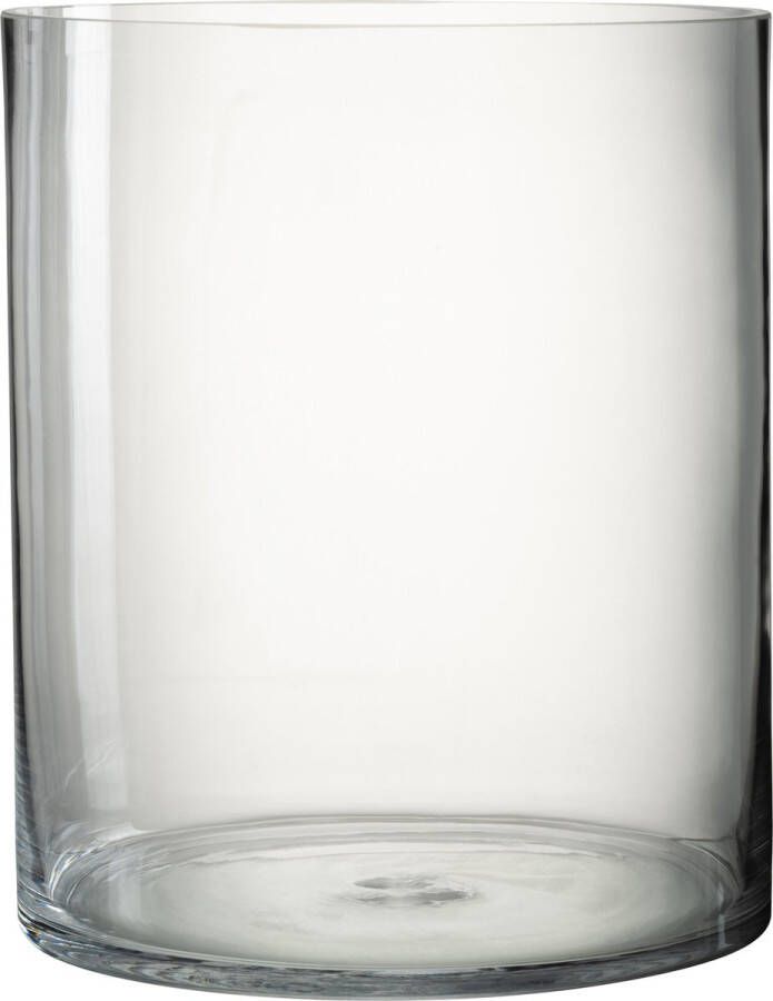 J-Line Vaas Cylinder Lijnen Glas Transparant Medium Bloemenvaas 30.00 cm hoog