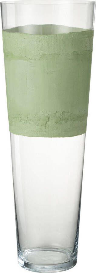 J-Line Vaas Delph Glas Transparant Groen Extralarge Bloemenvaas 70.00 cm hoog