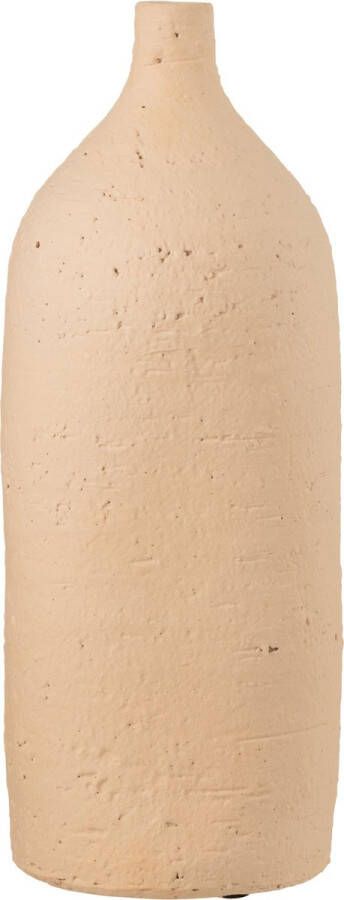 J-Line Vaas Enya Fles Keramiek Beige Large Bloemenvaas 40.00 cm hoog