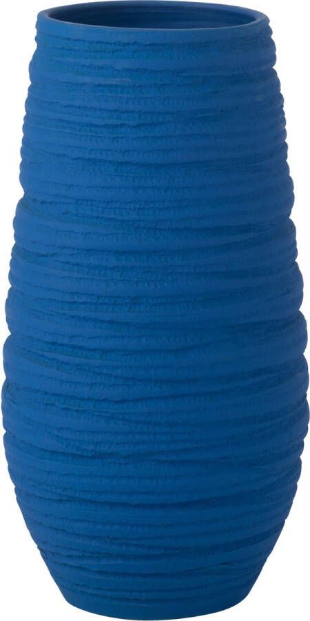 J-Line vaas Fiesta keramiek blauw extra large