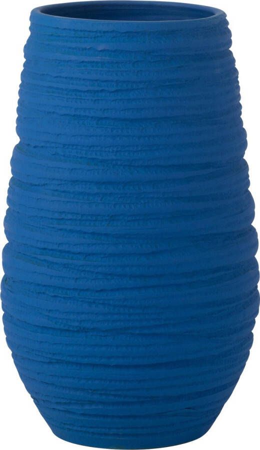J-Line vaas Fiesta keramiek blauw large Ø 19 cm