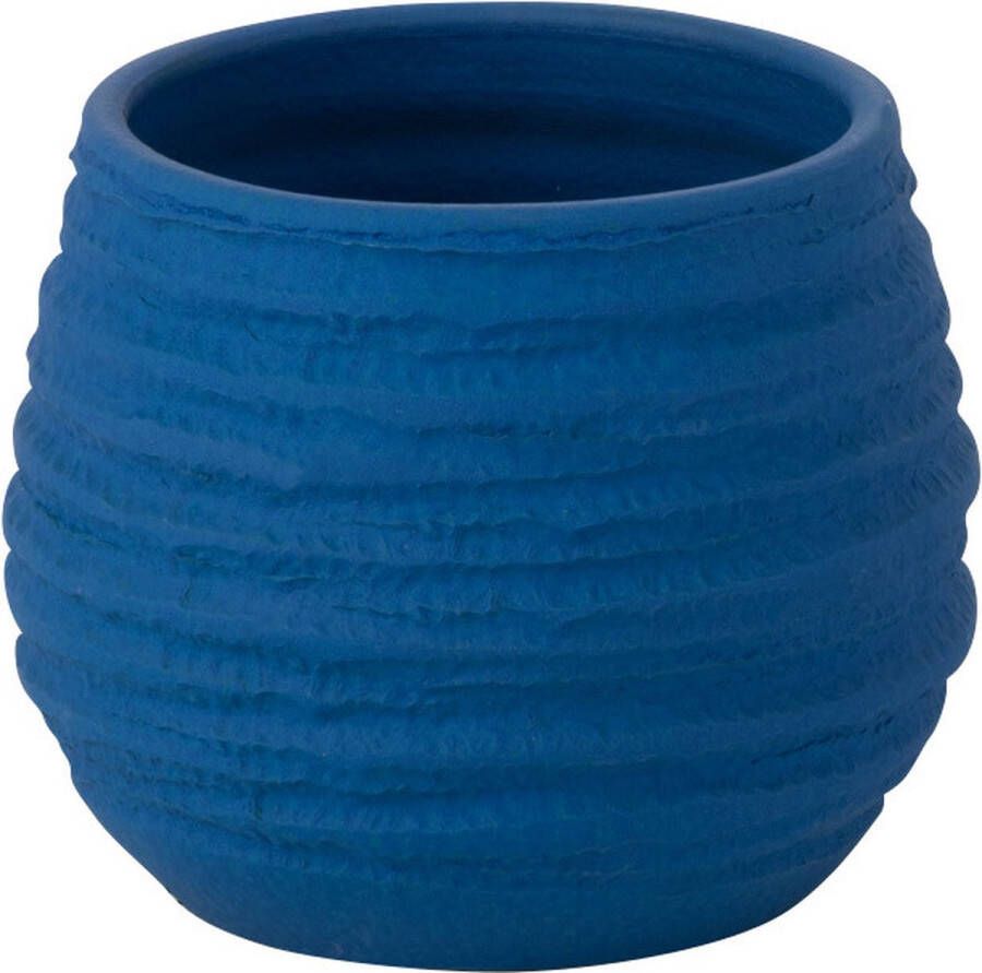 J-Line bloempot Fiesta keramiek blauw small Ø 14 cm