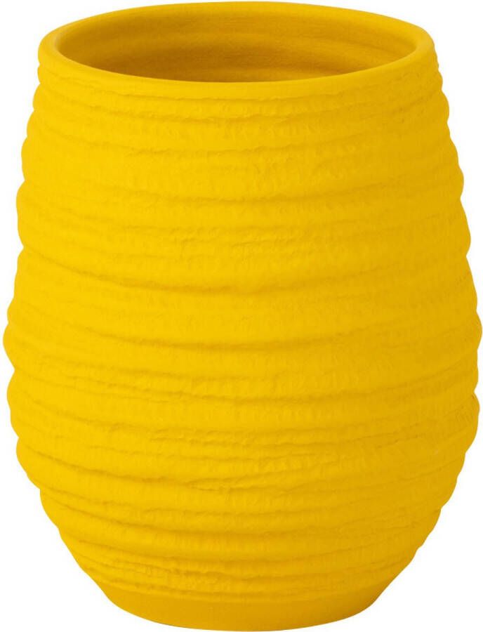 J-Line vaas Fiesta keramiek geel small Ø 18 cm