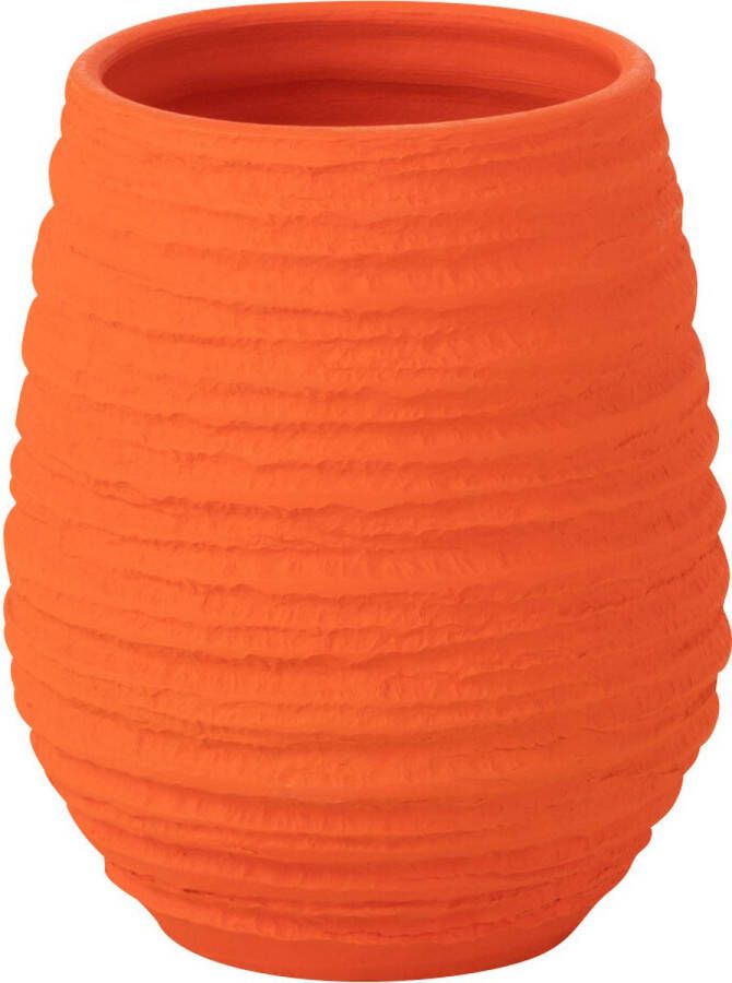 J-Line bloempot Fiesta keramiek oranje small Ø 18 cm
