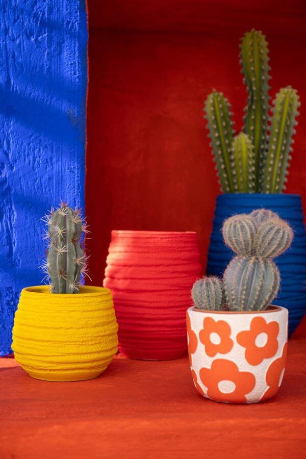 J-Line bloempot Fiesta keramiek rood small Ø 18 cm