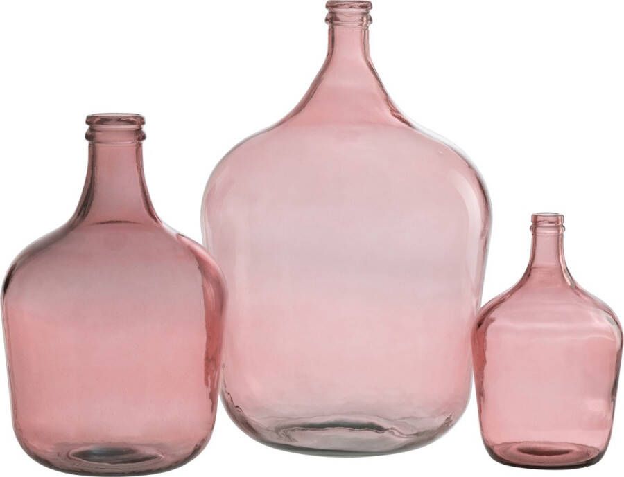 J-Line Vaas | glas | roze | 37x37x(h)55 cm