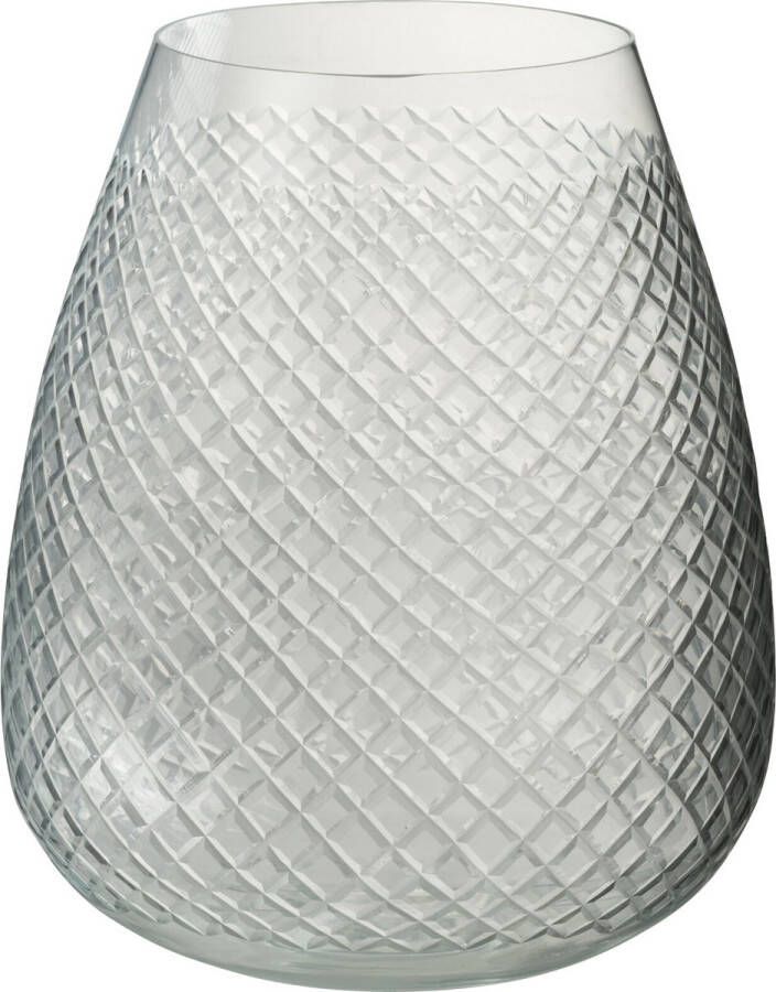 J-Line Vaas Cylinder Ring Hoog Glas Transparant Small Bloemenvaas 25.00 cm hoog