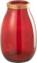 J-Line Vaas Goud Boord Glas Rood Small Bloemenvaas 28.00 cm hoog - Thumbnail 1