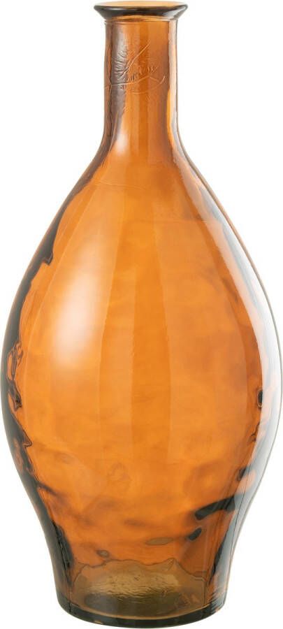 J-Line Vaas Hoog Glas Bruin Bloemenvaas 60 cm hoog