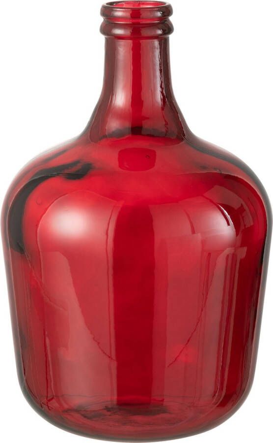 J-Line Vaas Karaf Glas Rood Medium Bloemenvaas 42.00 cm hoog