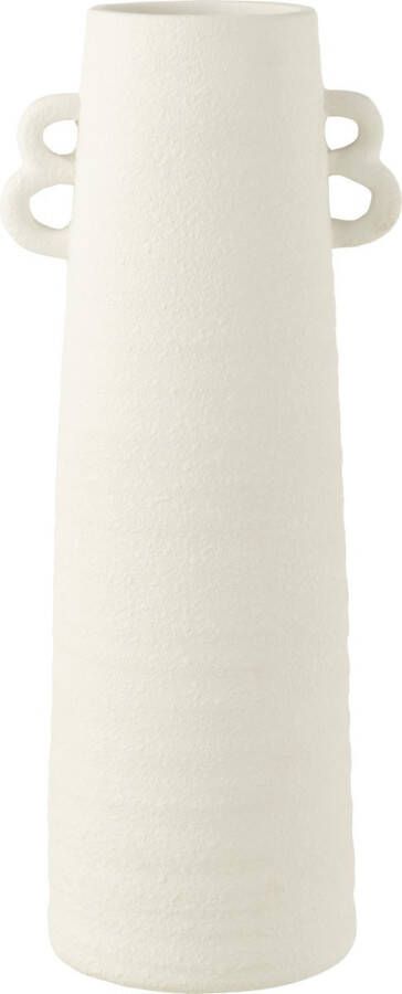 J-Line Vaas Kegel Klei Wit Large Bloemenvaas 55 cm hoog