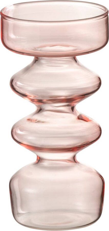 J-Line Vaas Luna Glas Roze Small Bloemenvaas 14.00 cm hoog