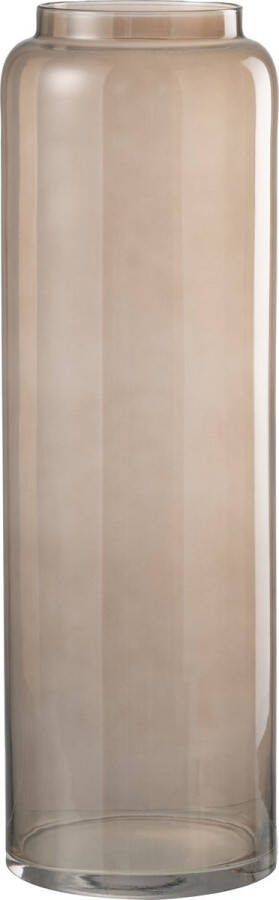 J-Line Vaas Recht Lang Glas Amber Medium Bloemenvaas 60.00 cm hoog