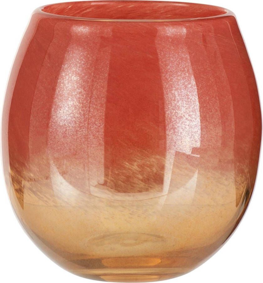 J-Line Vaas Rond Glas Rood Goud Large