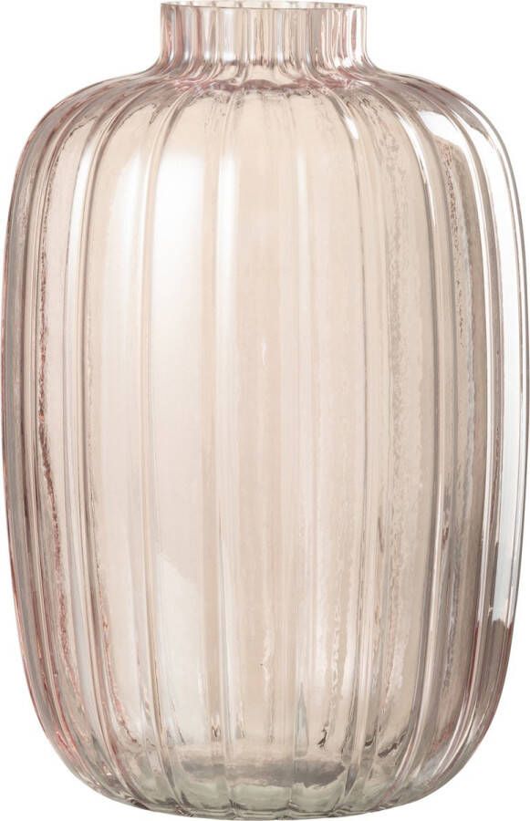 J-Line Vaas Ovaal Glas Roze Mix Extra Large Bloemenvaas 30.00 cm hoog