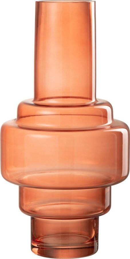 J-Line Vaas Trappen Glas Rood Large Bloemenvaas 35.50 cm hoog