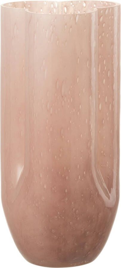 J-Line Vaas Trikkie Glas Roze Bloemenvaas 29 cm hoog
