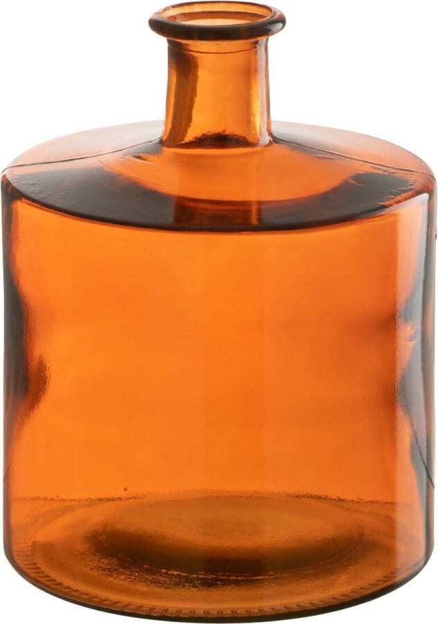 J-Line Vaas Wijd Glas Orange Small Bloemenvaas 26.00 cm hoog