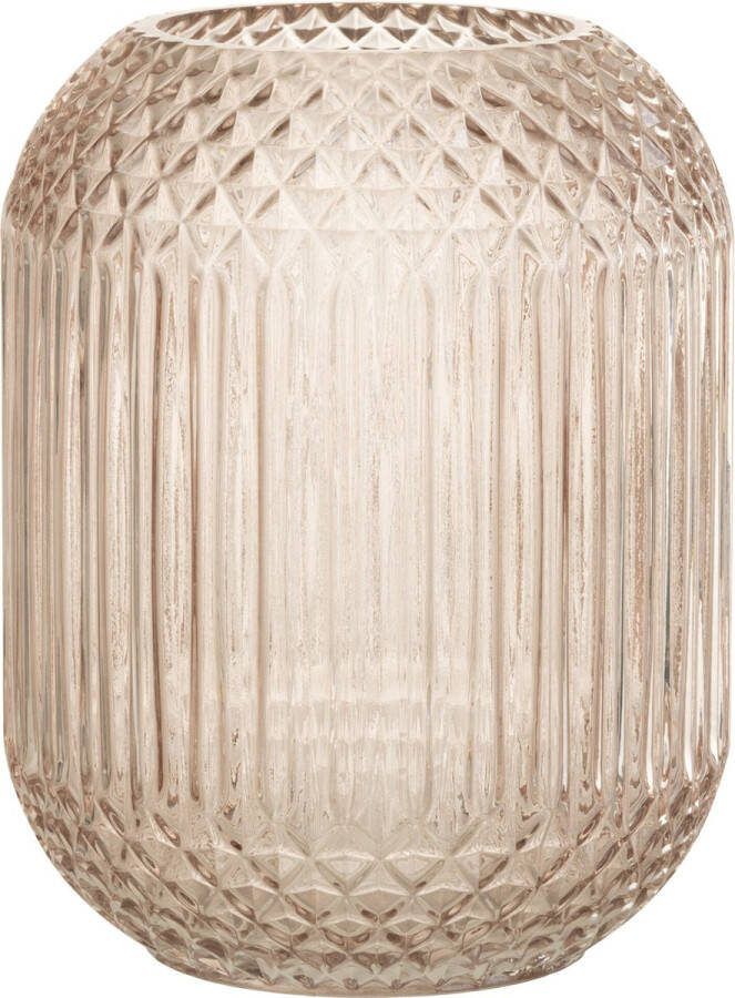 J-Line Vaas Yuan Glas Beige Medium Bloemenvaas 23.70 cm hoog