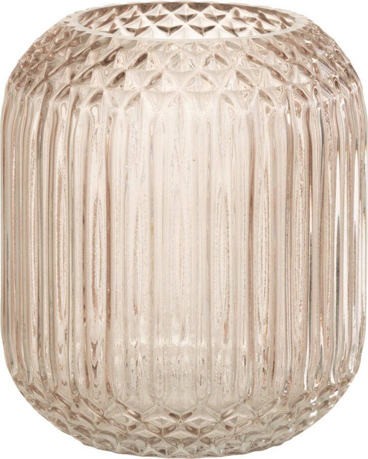 J-Line Vaas Yuan Glas Beige Small Bloemenvaas 16.50 cm hoog