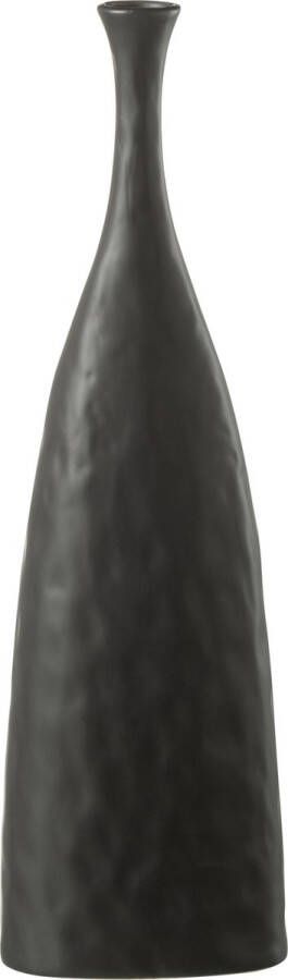 J-Line Vaas Fles Japan Keramiek Zwart Large Bloemenvaas 50.00 cm hoog