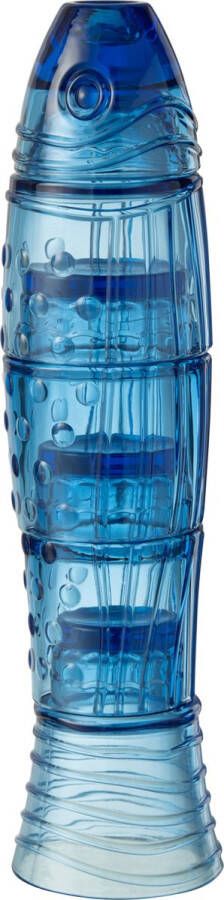 Merkloos Sans marque Vis | glas | blauw | 9x9x (h)36 cm Waterglas Drinkglas