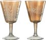 J-Line Voet Verticaal Hal glas drinkglas goud 2 stuks woonaccessoires - Thumbnail 1