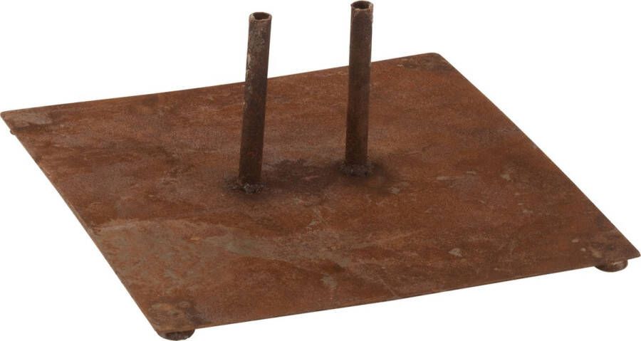 J-Line Voet Voor Tuinprikker 2 Pin Ijzer Roest Large Voet voor Tuinsteker