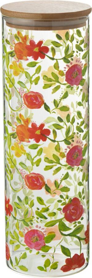 J-Line Voorraadpot Bloemen Glas Mix Large