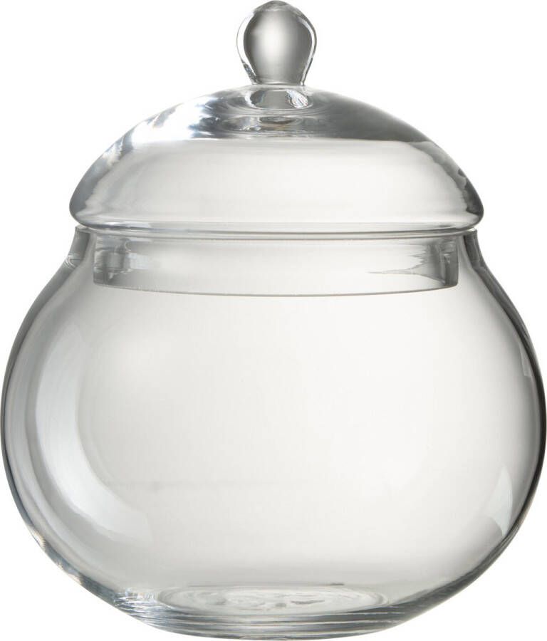 J-Line Voorraadpot Deksel Bol Glas Transparant Medium