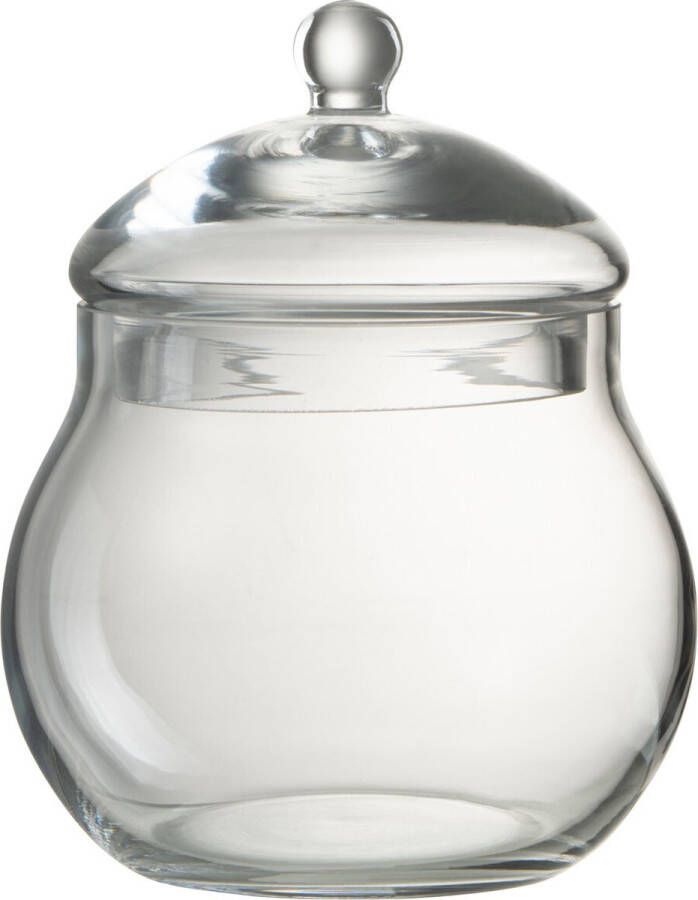 J-Line Voorraadpot Deksel Bol Glas Transparant Small