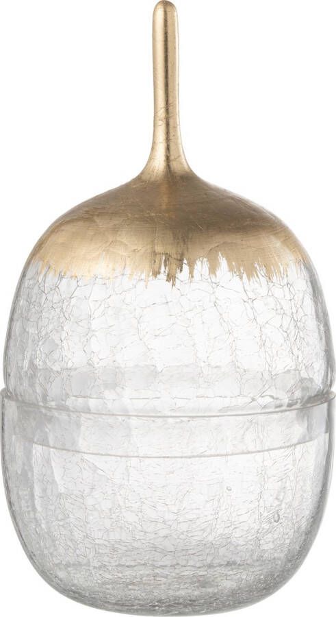 J-Line voorraadpot ijsglas transparant goud large