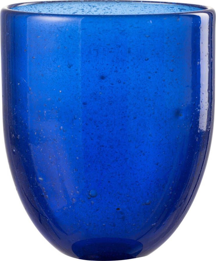 J-Line Waterglas glas blauw 8.5x8.5x (h)9.5 cm