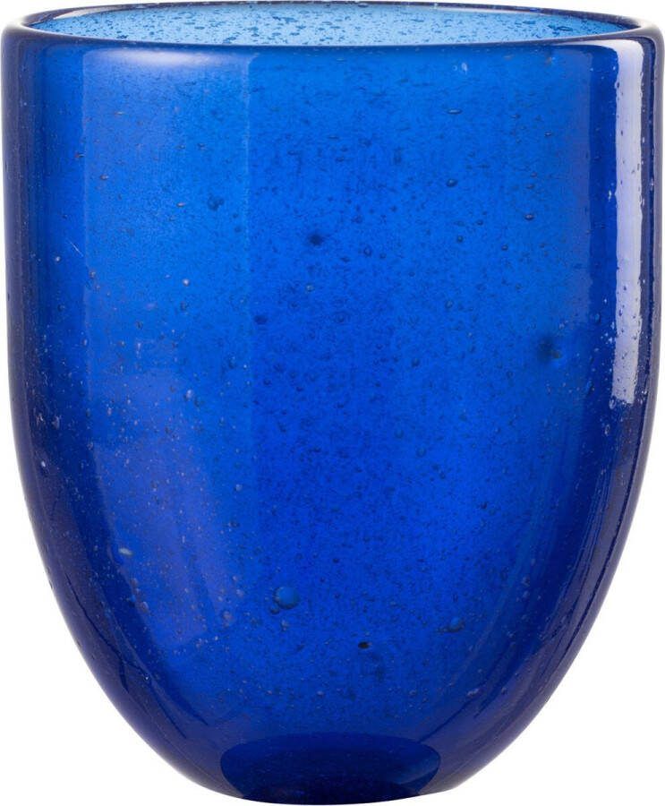 J-Line Waterglas glas blauw 8.5x8.5x (h)9.5 cm