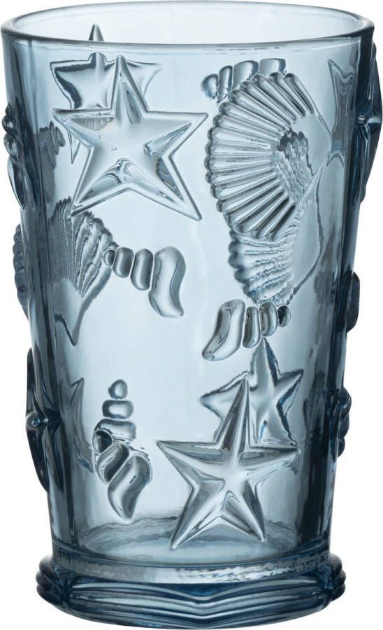 J-Line waterglas Zee glas lichtblauw 12 stuks