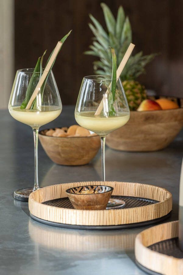 J-Line Drinkglas Breed Rode Wijn Kristalglas Transparant 6 stuks