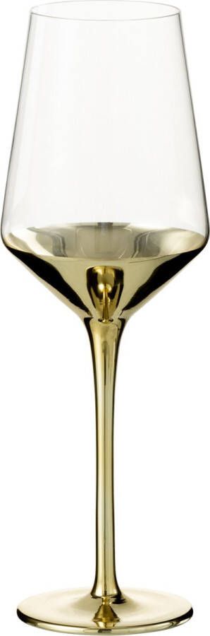 J-Line wijnglas glas goud & transparant 4 stuks woonaccessoires