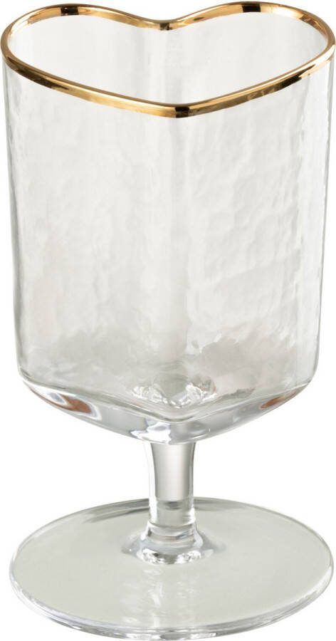 J-Line wijnglas Hart glas goud transparant