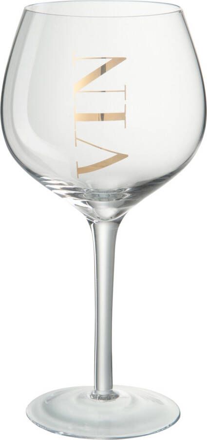 J-Line Wijnglazen Rode wijn Glas Transparant Goud 6 stuks