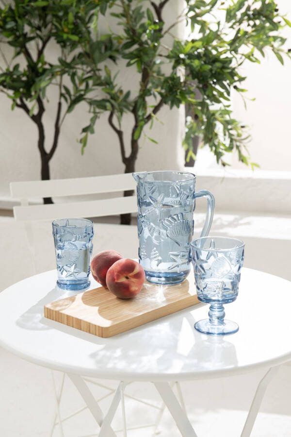 J-Line wijnglas Zee glas lichtblauw 12 stuks