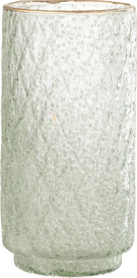 J-Line Windlicht Goud Rand Glas Transparant Large