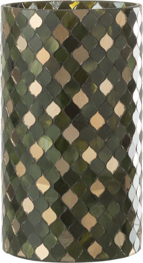 J-Line Windlicht Mozaiek Cilinder Groen Extra Large
