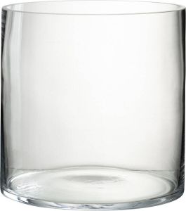 J-Line Windlicht Rond Glas Transparant Kaarsenhouder 24.5 x 24.5 x 25 cm 1 stuks