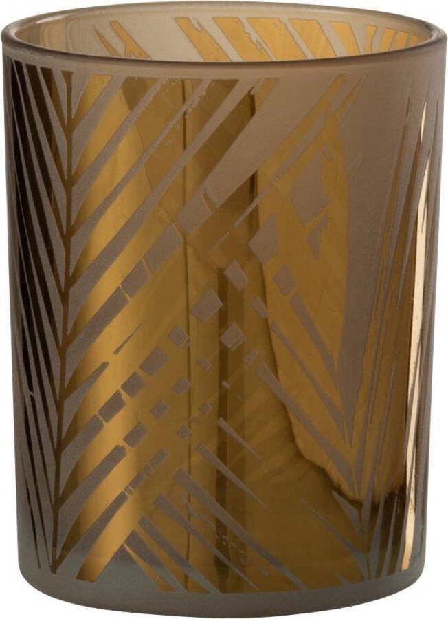 J-Line Windlicht Safari Glas Beige Medium