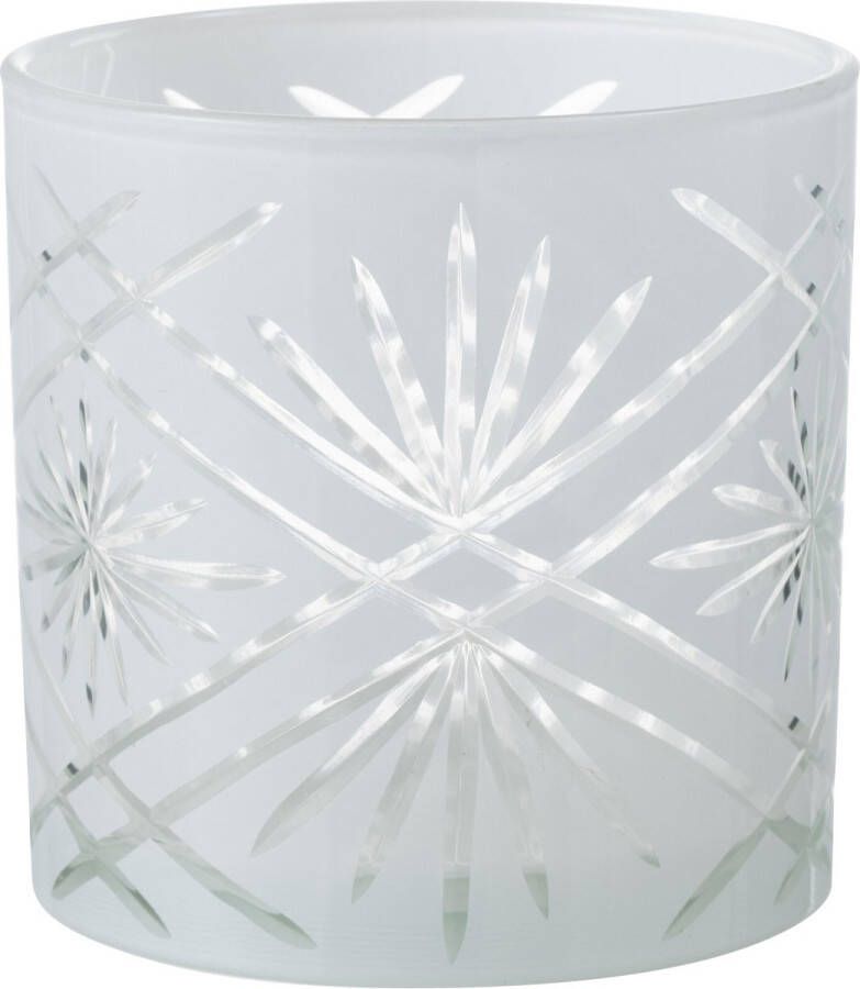 J-Line Windlicht | glas | wit | 15x15x(h)15 cm