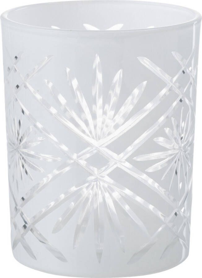 J-Line Windlicht | glas | wit | 10x10x(h)12.5 cm